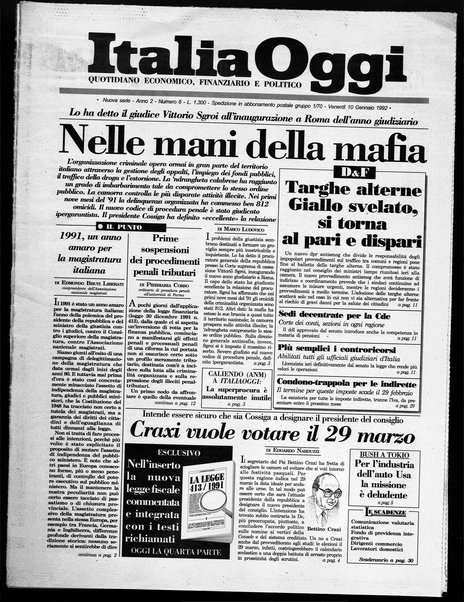 Italia oggi : quotidiano di economia finanza e politica